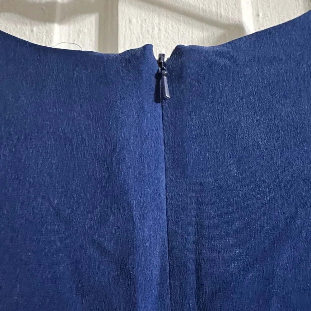 100% silk Papell Too Navy Blue Dress - Picture 5 of 5